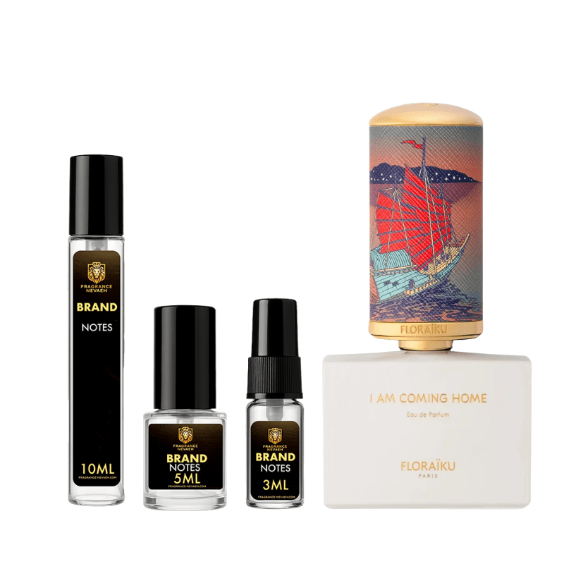 Floraïku I Am Coming Home bottle and decant spray vials