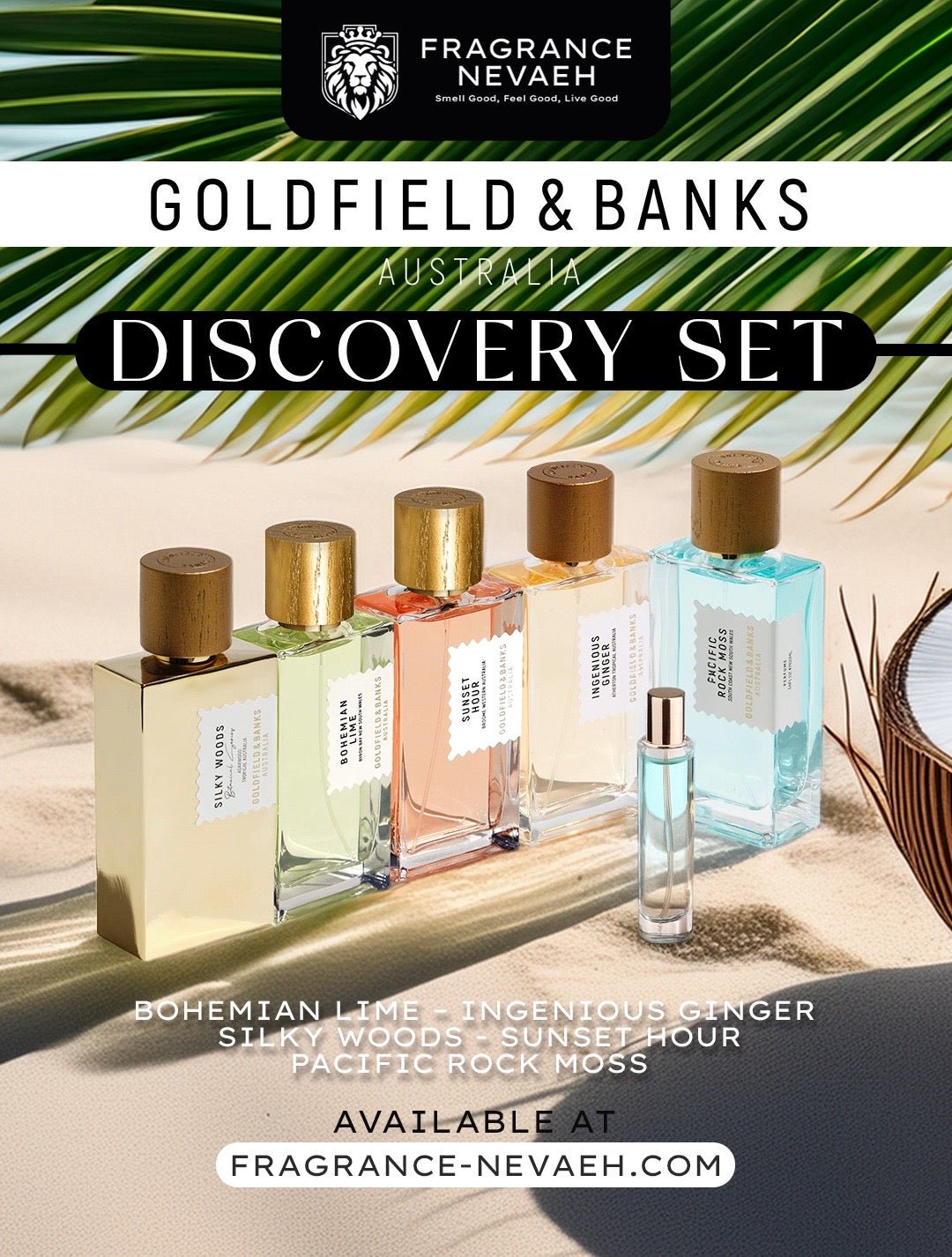 Goldfield & Banks Sample Set – 1.5ml Decants (Sample)Discovery SetsGoldfield and BanksFragrance Nevaeh