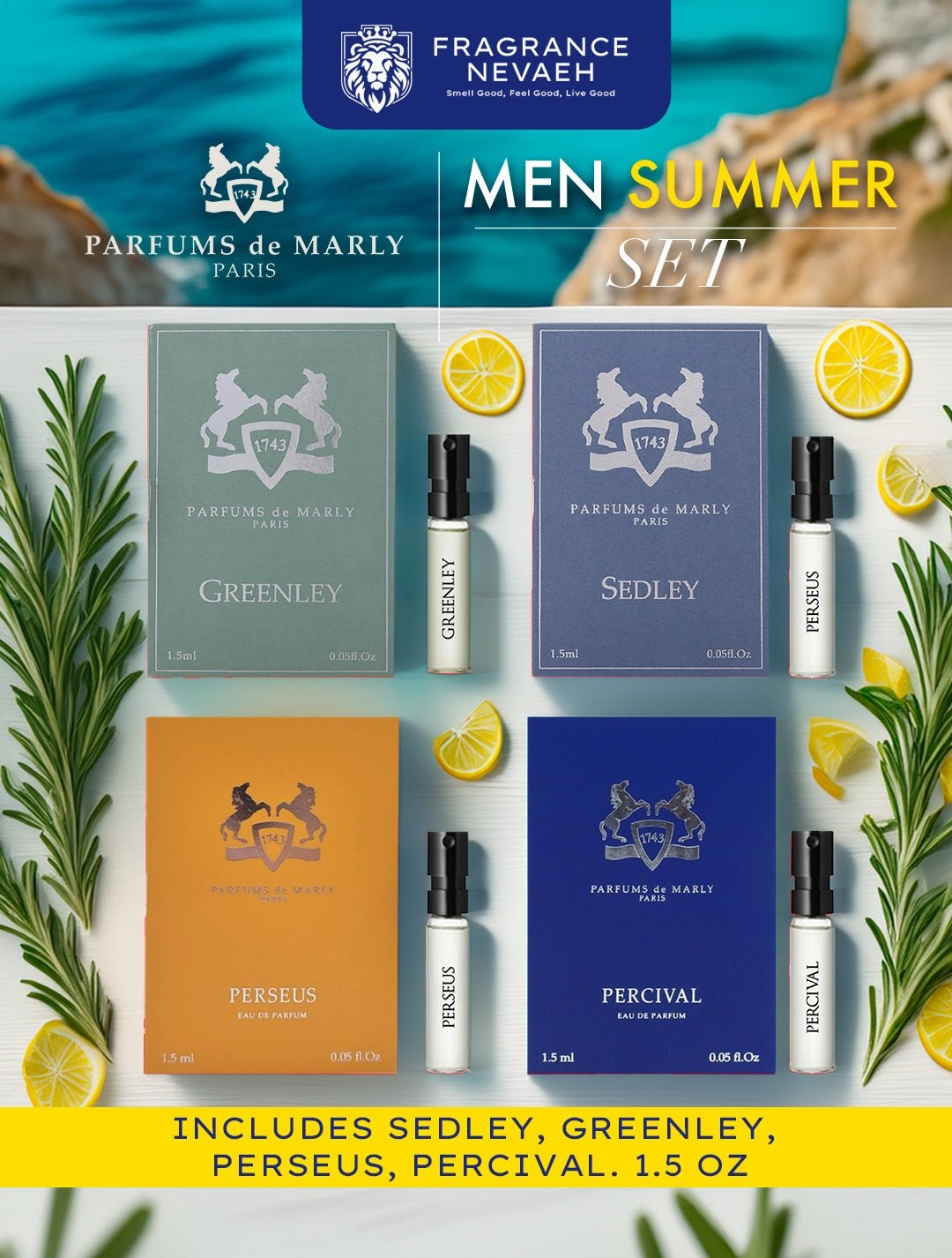 Parfums de Marly Men's Summer Sample SetDiscovery SetsFragrance NevaehFragrance Nevaeh