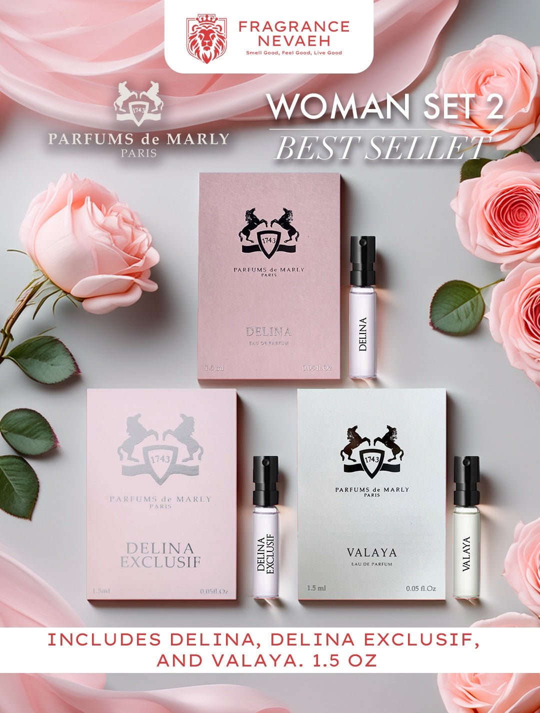 Parfums de Marly Women's Best Seller Sample Set 2Discovery SetsFragrance NevaehFragrance Nevaeh